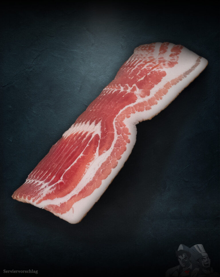 Saftiger, fein marmorierter Duroc Bacon – zart geräuchert und aromatisch im Duft