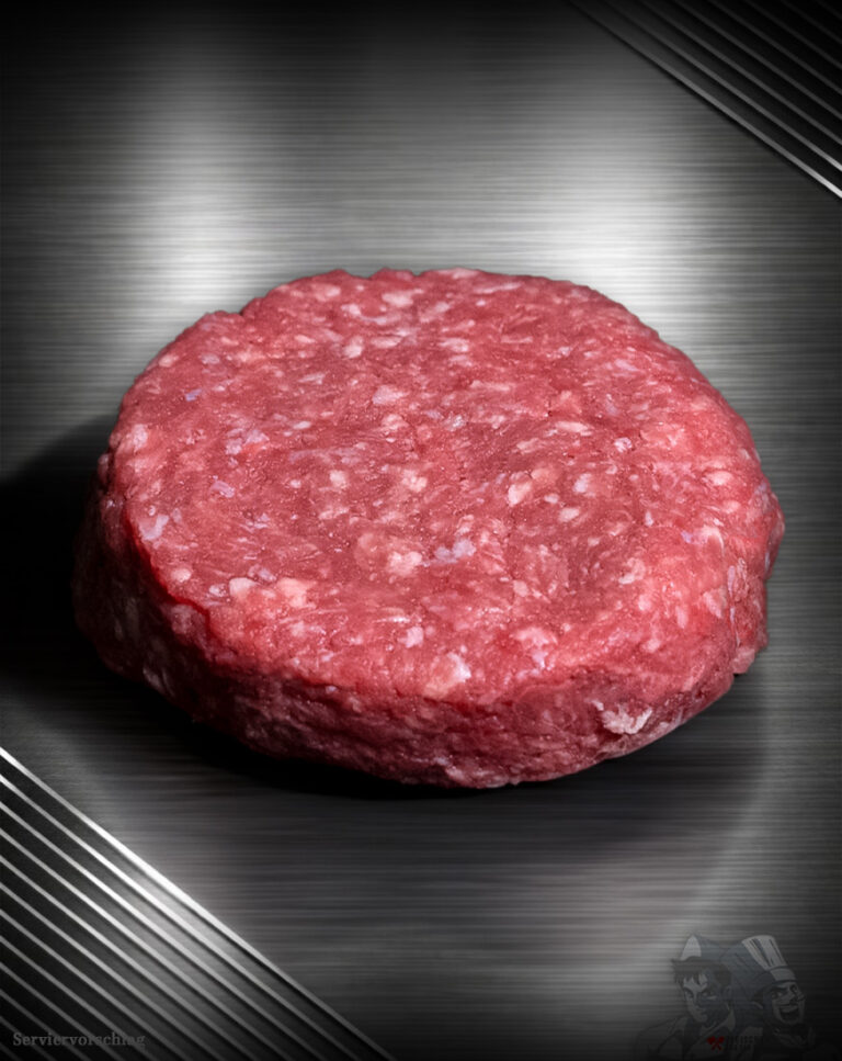 Black Angus Burger Patties mit Salz und Pfeffer gewürzt.