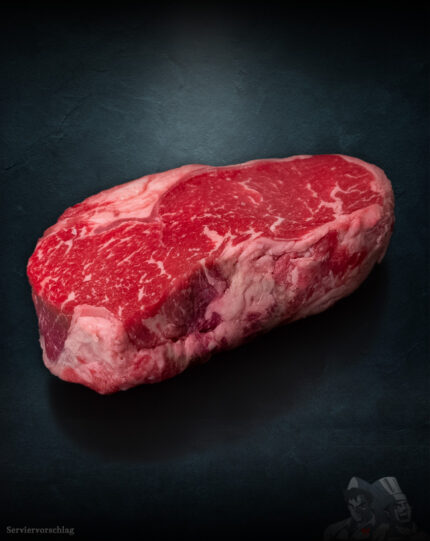 Rumpsteak Creekstone Farms USDA Prime auf edlem Hinztergrund