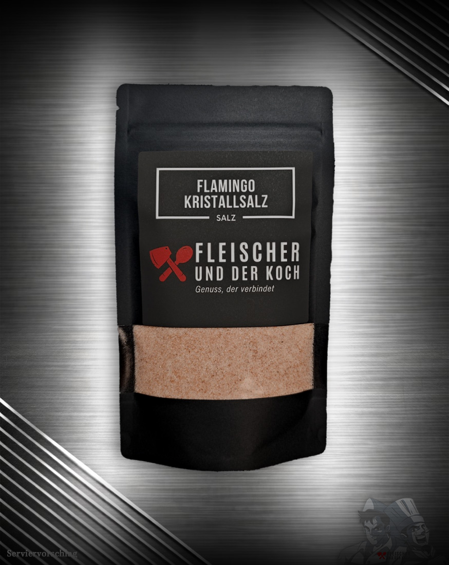 FuK Flamingo-Kristallsalz – Premium Rosa Natursalz Rosa Natursalz in Kristallform, FuK Flamingo-Kristallsalz, in einer wieder verschließbaren Tüte