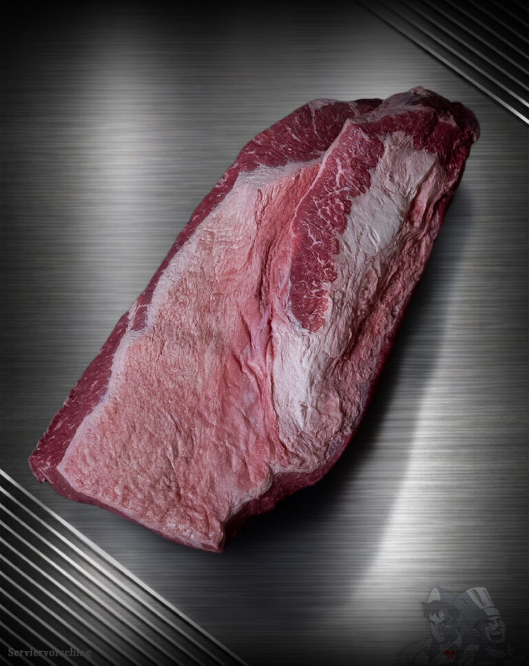 Beef Brisket Argentinien roh auf Metall – zarte argentinische Rinderbrust für BBQ