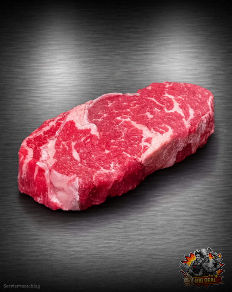 Argentinian rib-eye steak from Black Angus beef, a large raw cut