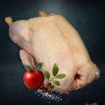 Werneuchener Freilandgans von Bauer Peters auf dunklem Hintergrund von Bauer Peters aus werneuchen