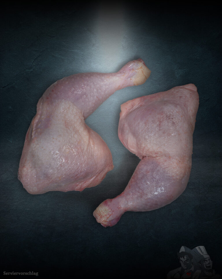 Prignitzer Hähnchenkeule aus Deutschland mit Haut und Knochen