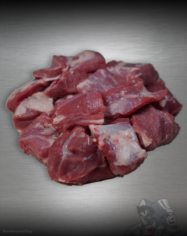 Zartes, mageres Kalbsgulasch aus Berlin-Brandenburg, handwerklich geschnitten