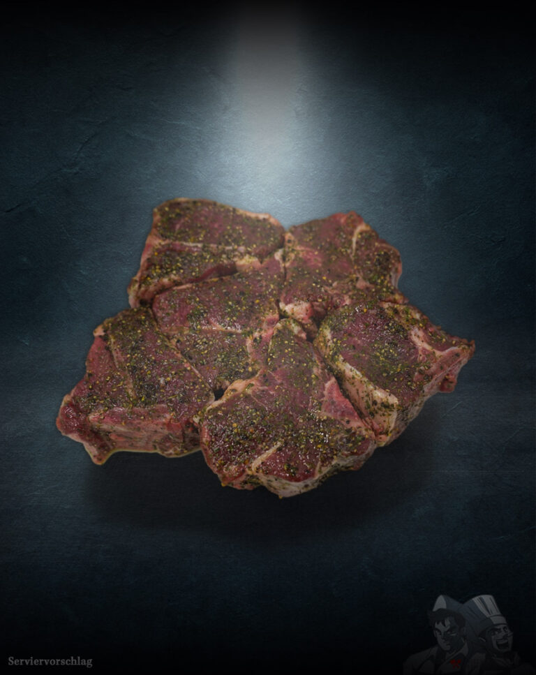 Lammkotelett mariniert vom Müritzer Weidelamm zusammenliegend