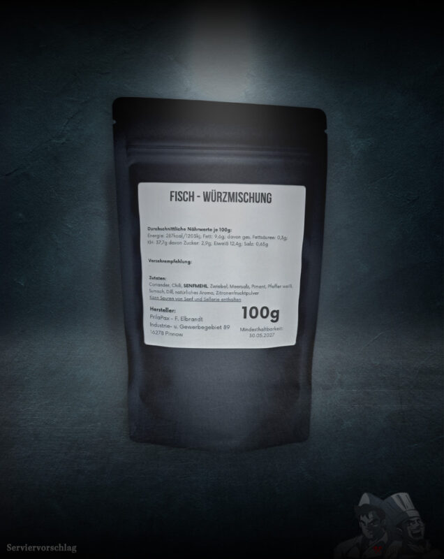 Spicy Fisch Gewürzmischung mit Sumach, Dill und Zitronennote - unsere Zutatenliste