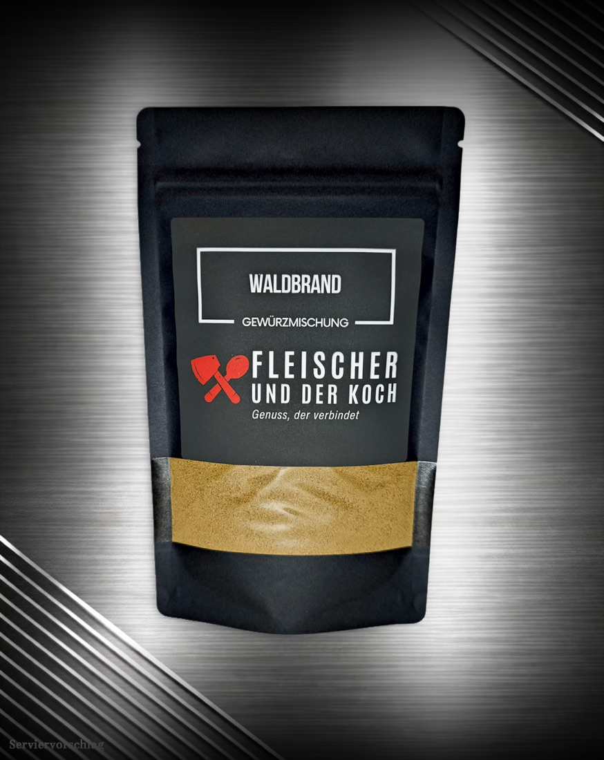 FuK Waldbrand – Gewürzmischung für Wild Ein ehrliches, waldig-würziges Wildgewürz. Puristisch, vegan und frei von Zusätzen – für authentischen Wildgenuss. Manufakturgefertigt in Deutschland: naturbelassene Kräuter, klare Aromen, perfekt ausbalanciert für die feine Wildküche.