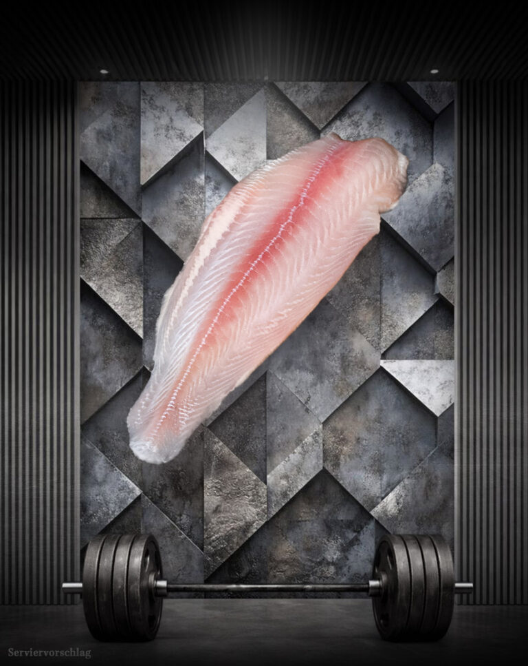 Rohes Athleten Pangasiusfilet, naturbelassen und zart auf hellem Untergrund