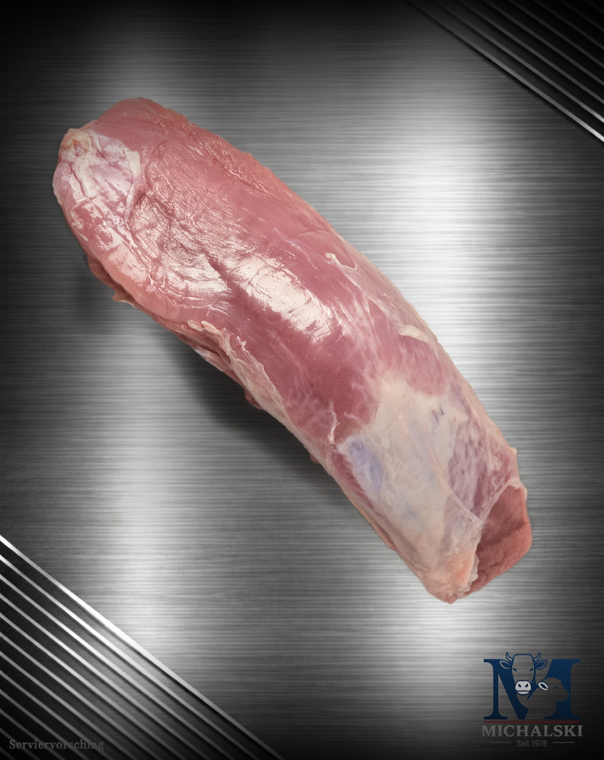 Michalski Schweinefilet aus Deutschland Rohes Michalski Schweinefilet aus Deutschland auf hochwertigem Hintergrund