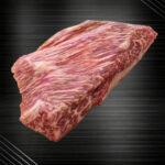 Wagyu Hüftsteak aus Deutschland mit feiner Marmorierung auf edlem Hintergrund