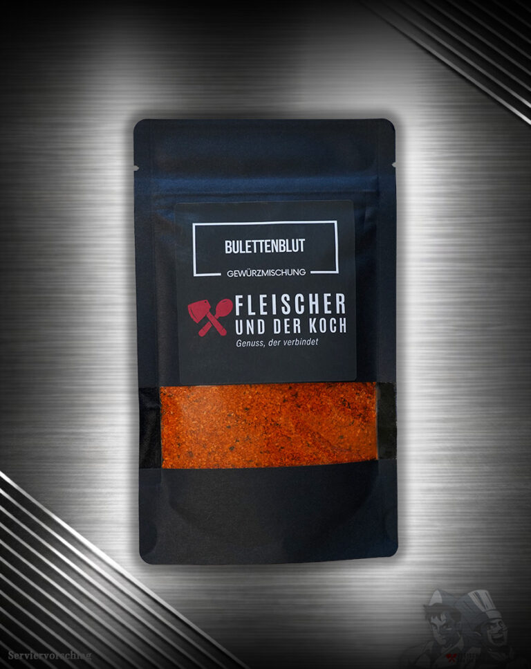 Buletten Gewürzmischung Bulettenblut von Fleischer und der Koch im schwarzen Standbeutel