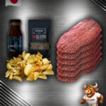 Team Japan Bundle mit deutschem Gut Wagyu Flanksteaks, Potato Dippers, Whiskey BBQ Sauce und Pfefferrausch, Premium-Genuss.