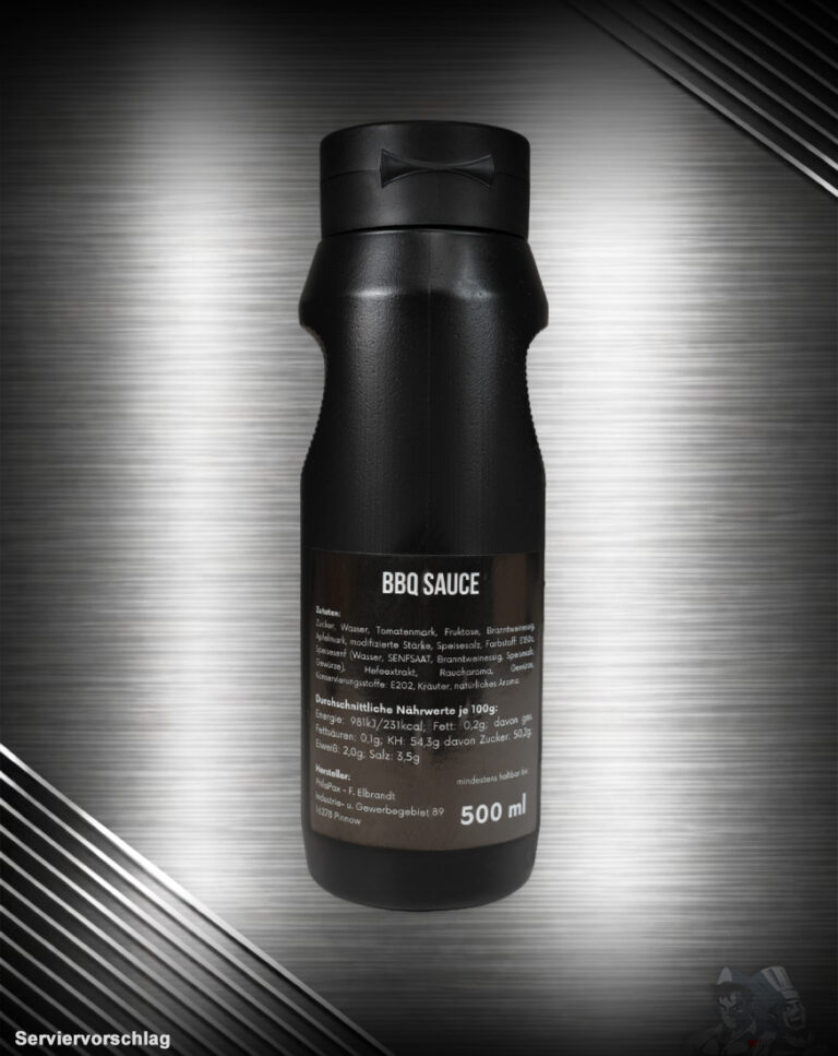 **Berliner BBQ Tunke BBQ Sauce** von **Fleischer und der Koch** – würzige BBQ-Sauce mit feiner Rauchnote. Perfekt als Dip, Marinade oder Grillsauce für Steaks, Burger, Pulled Pork und vieles mehr.