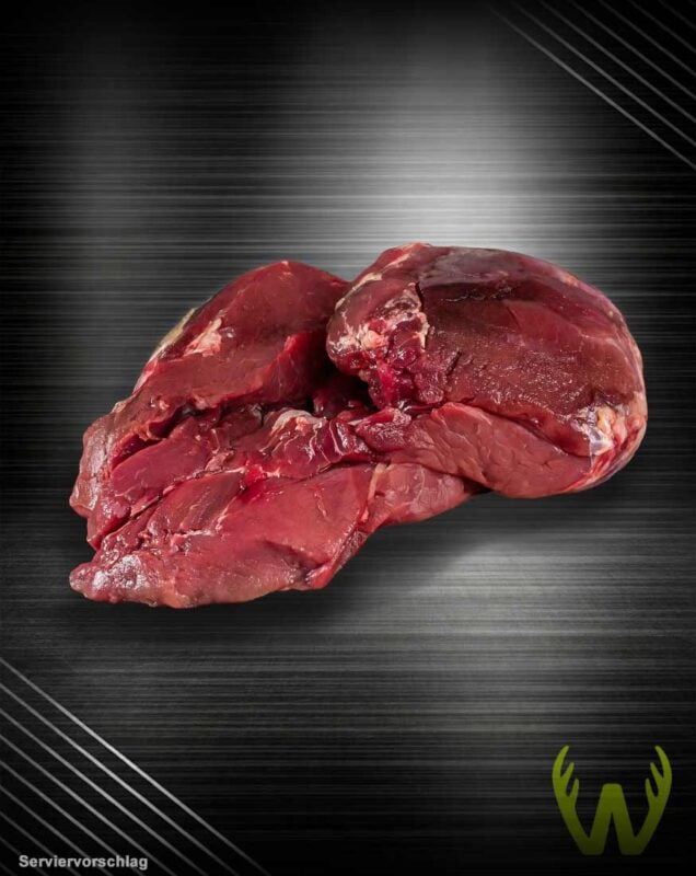 Wildschweinkeule mit Knochen aus regionaler Jagt von Wildjäger.