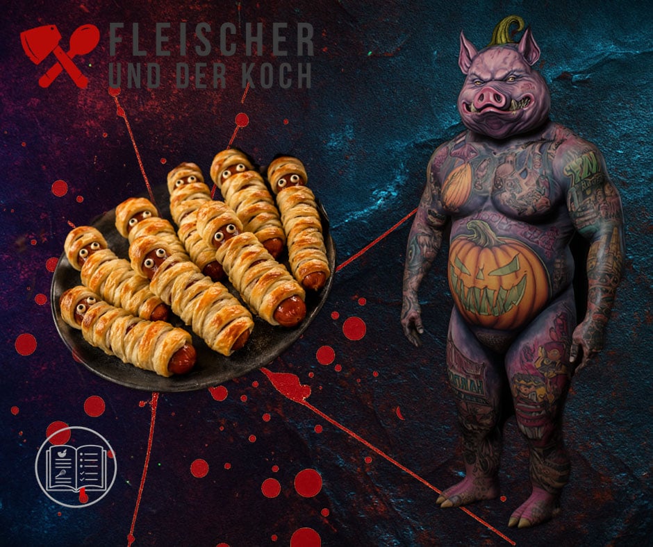 Mumien-Würstchen im Blätterteig als Halloween-Snack